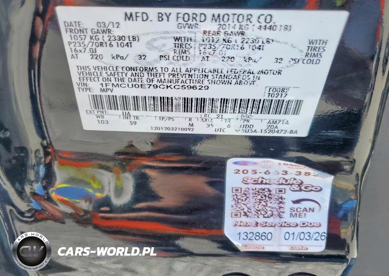 2012 Ford Escape Limited VIN:1FMCU0E79CKC59629 - 13