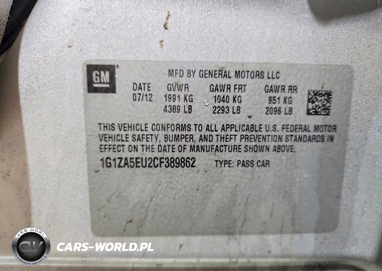 2012 Chevrolet Malibu Ls VIN:1G1ZA5EU2CF389862 - 12