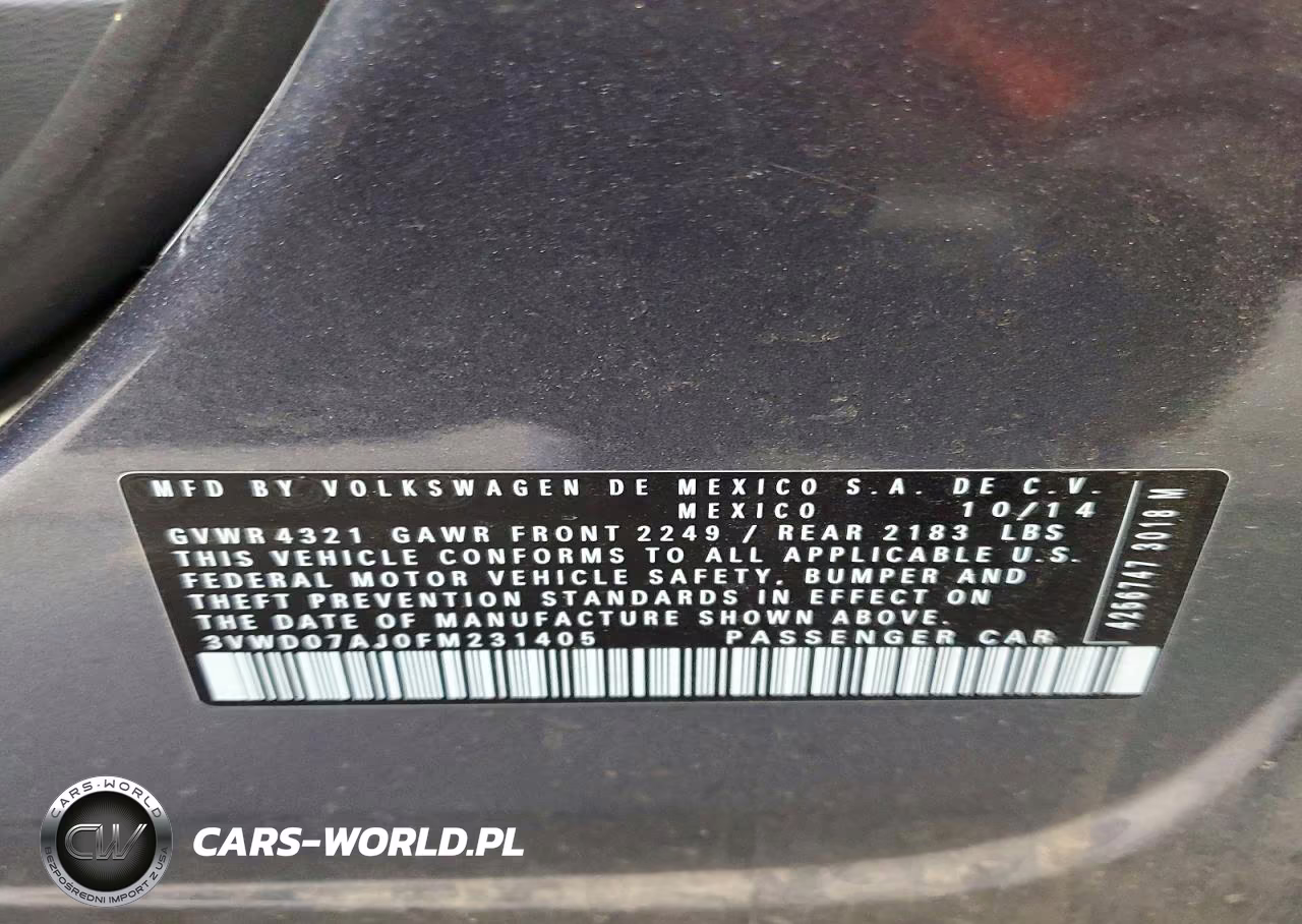 2015 Volkswagen Jetta Se VIN:3VWD07AJ0FM231405 - 13