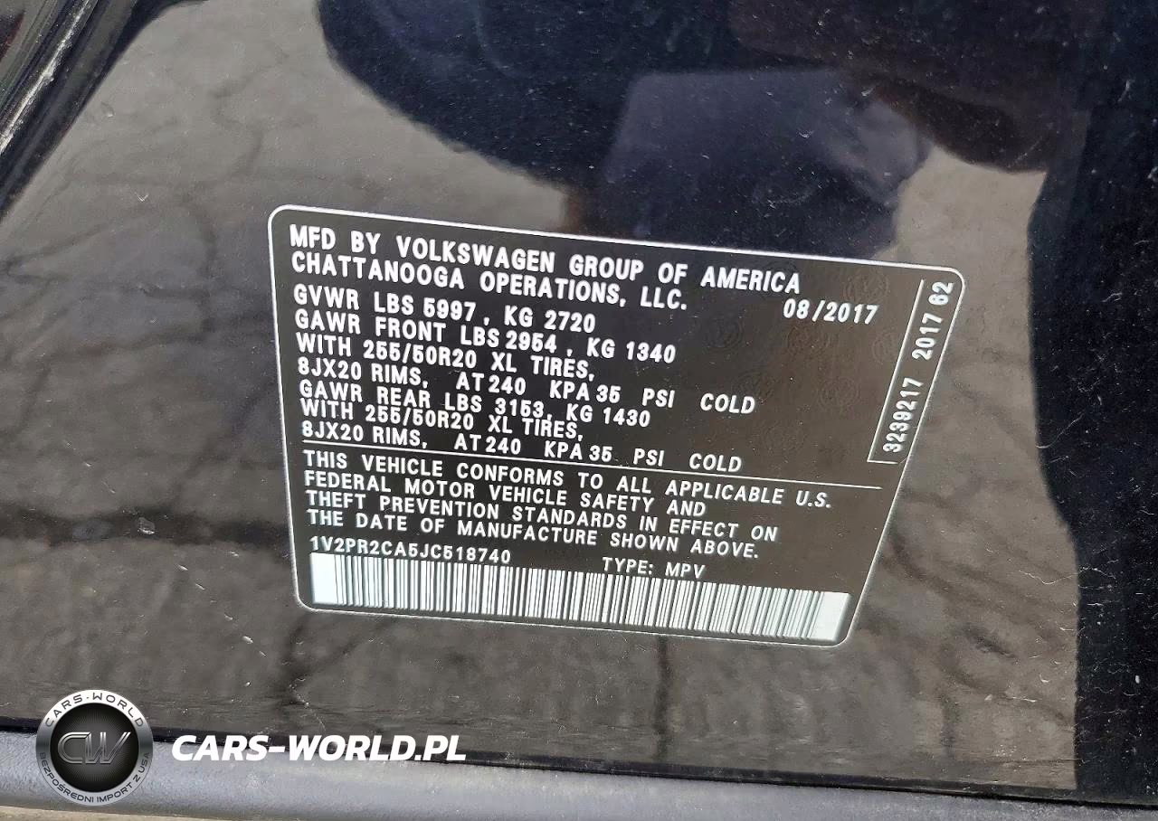 2018 Volkswagen Atlas Se VIN:1V2PR2CA5JC518740 - 14
