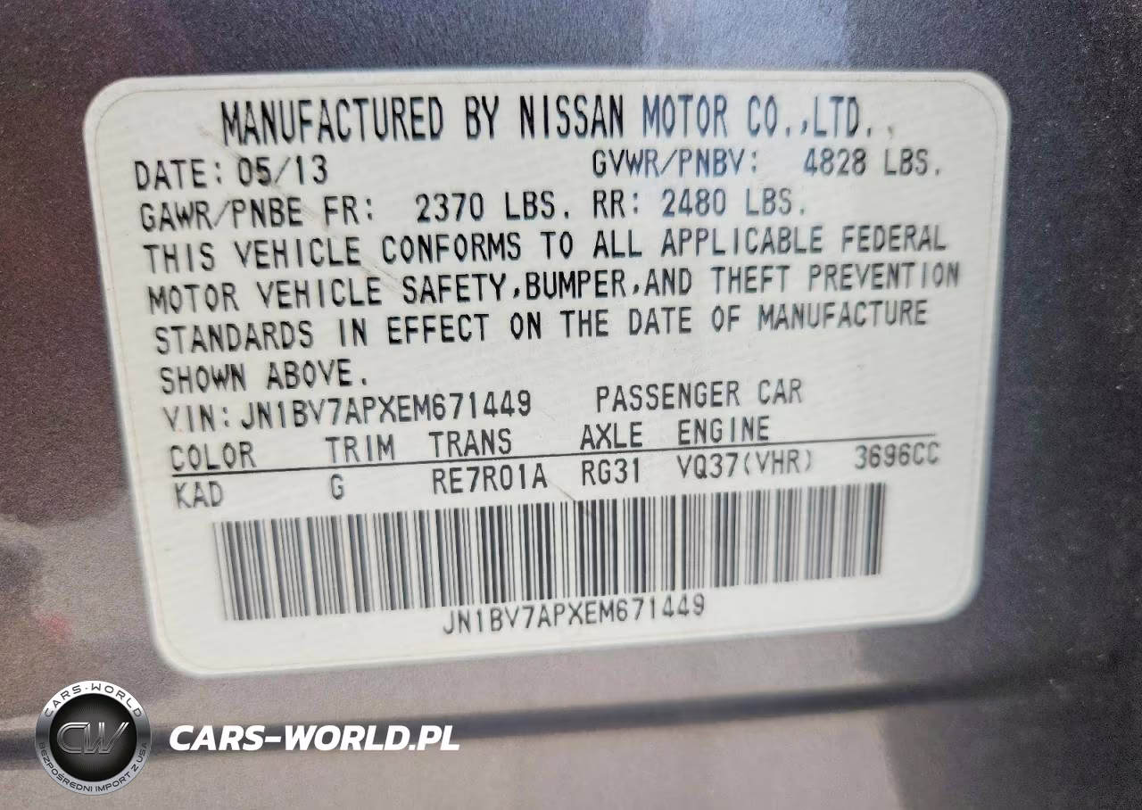 2014 Infiniti Q50 Base VIN:JN1BV7APXEM671449 - 13
