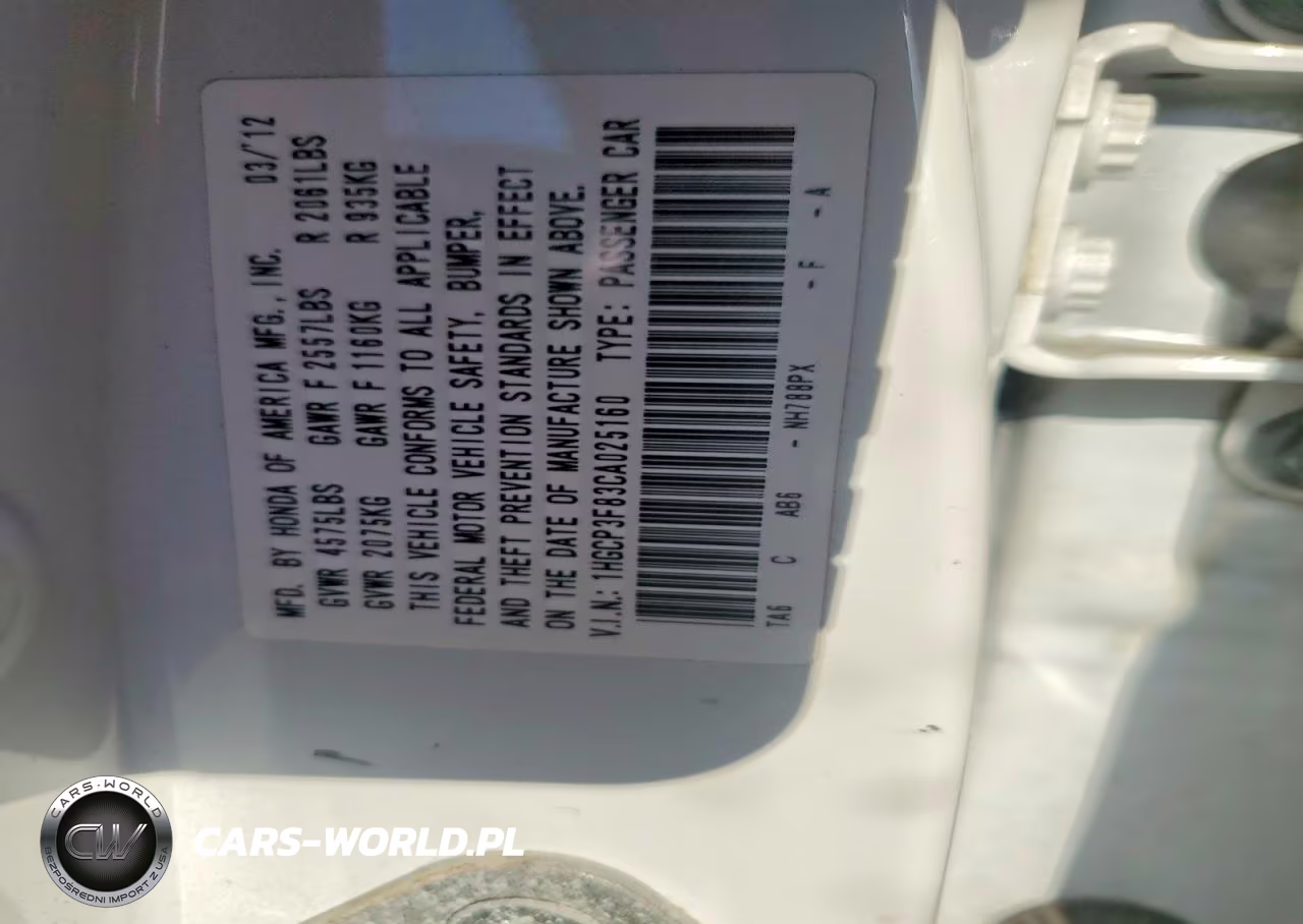 2012 Honda Accord Exl VIN:1HGCP3F83CA025160 - 13