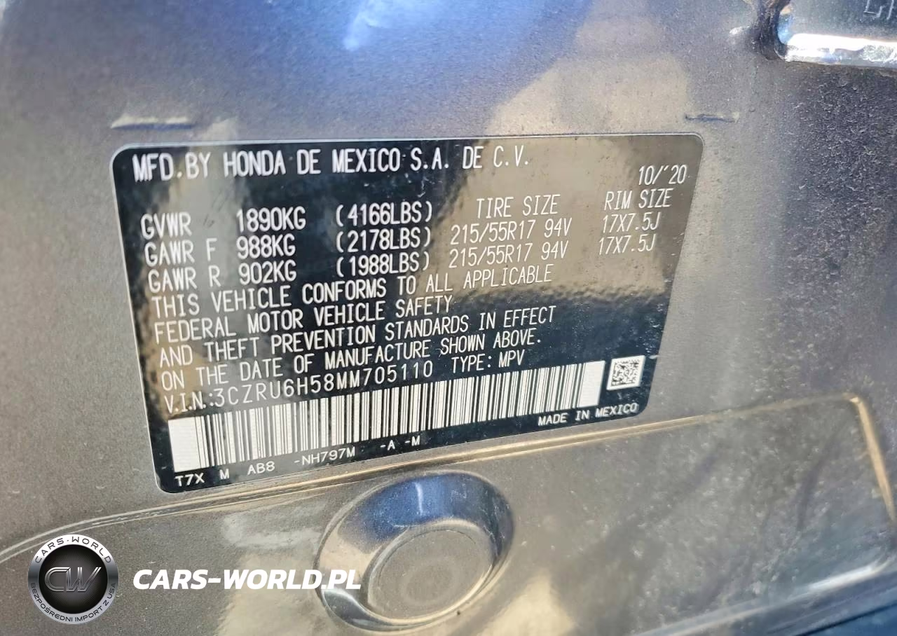 2021 Honda Hr-V Ex VIN:3CZRU6H58MM705110 - 13