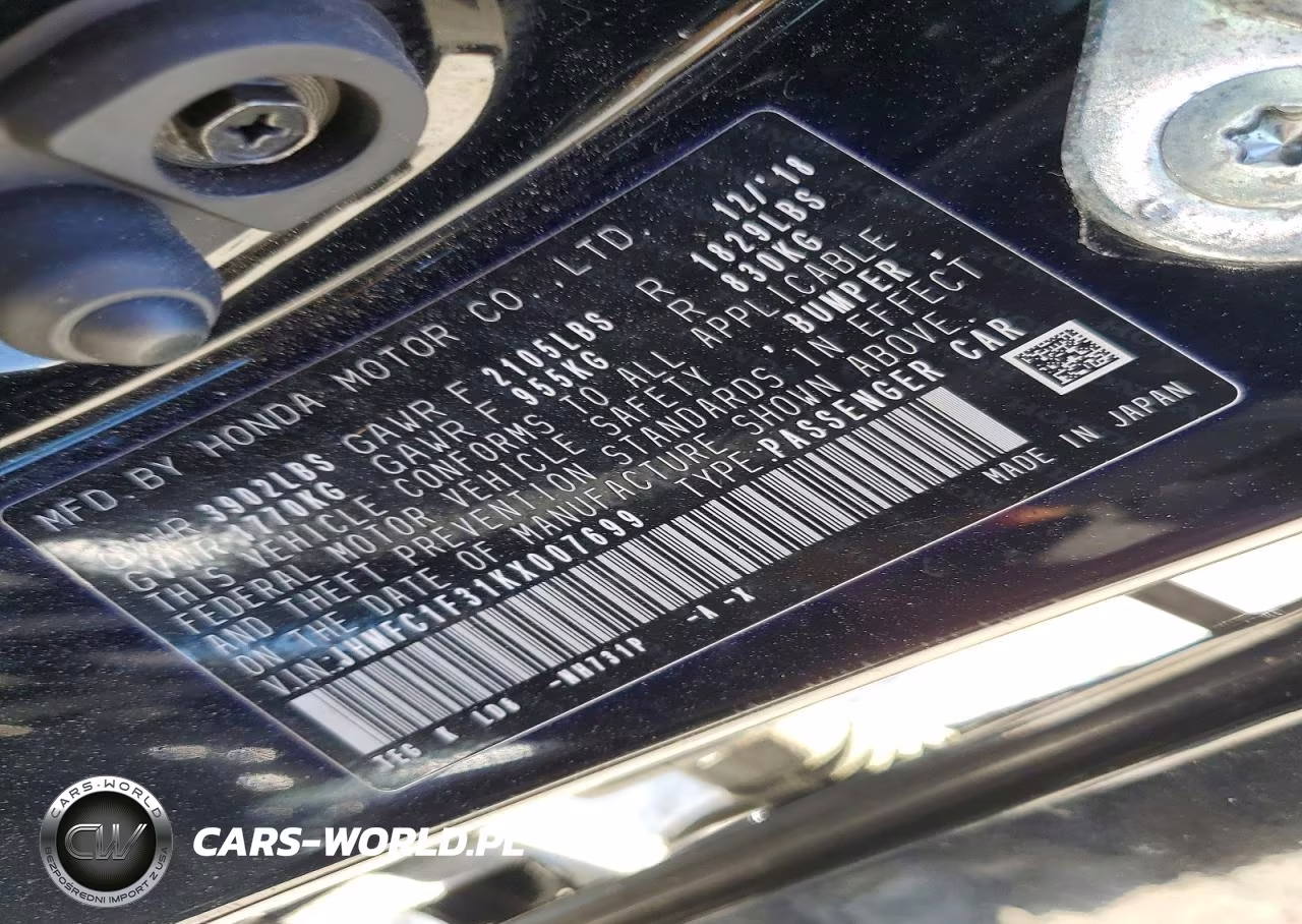 2019 Honda Civic Ex VIN:JHMFC1F31KX007699 - 13