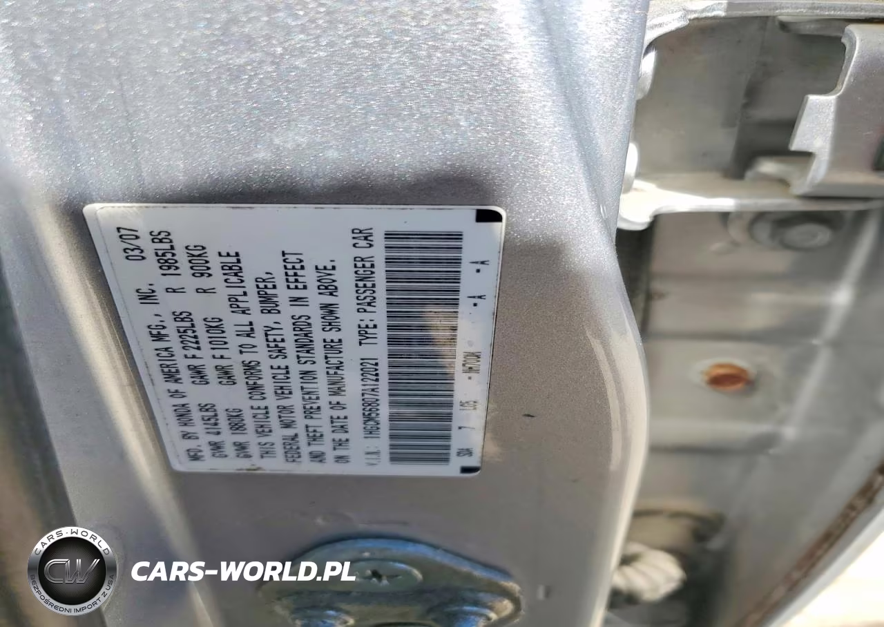2007 Honda Accord Ex VIN:1HGCM56807A122021 - 12