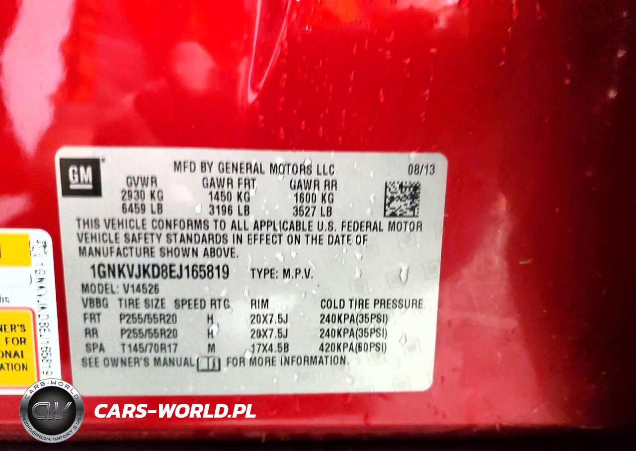 2014 Chevrolet Traverse Ltz VIN:1GNKVJKD8EJ165819 - 13