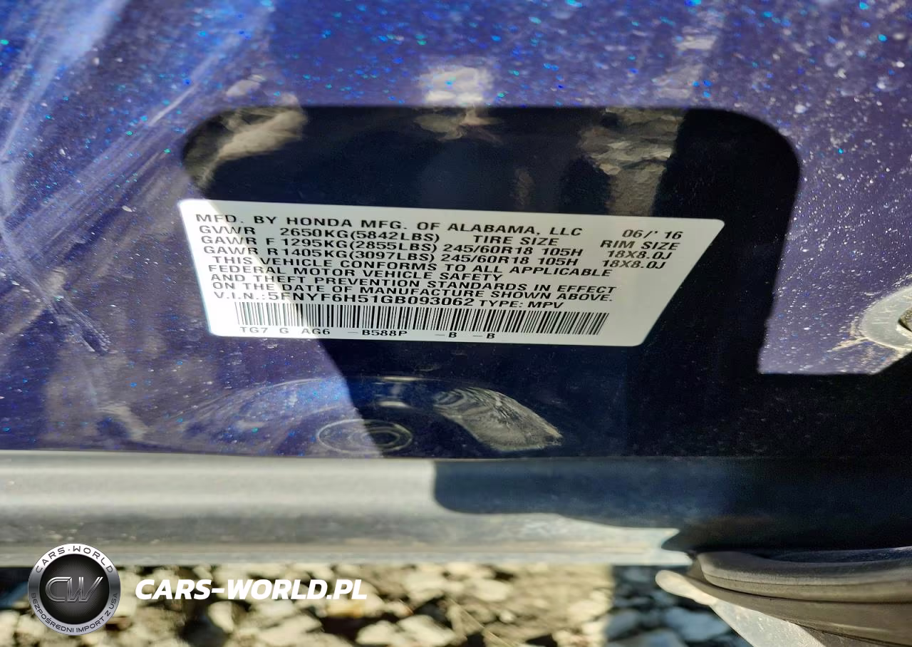 2016 Honda Pilot Exl VIN:5FNYF6H51GB093062 - 13