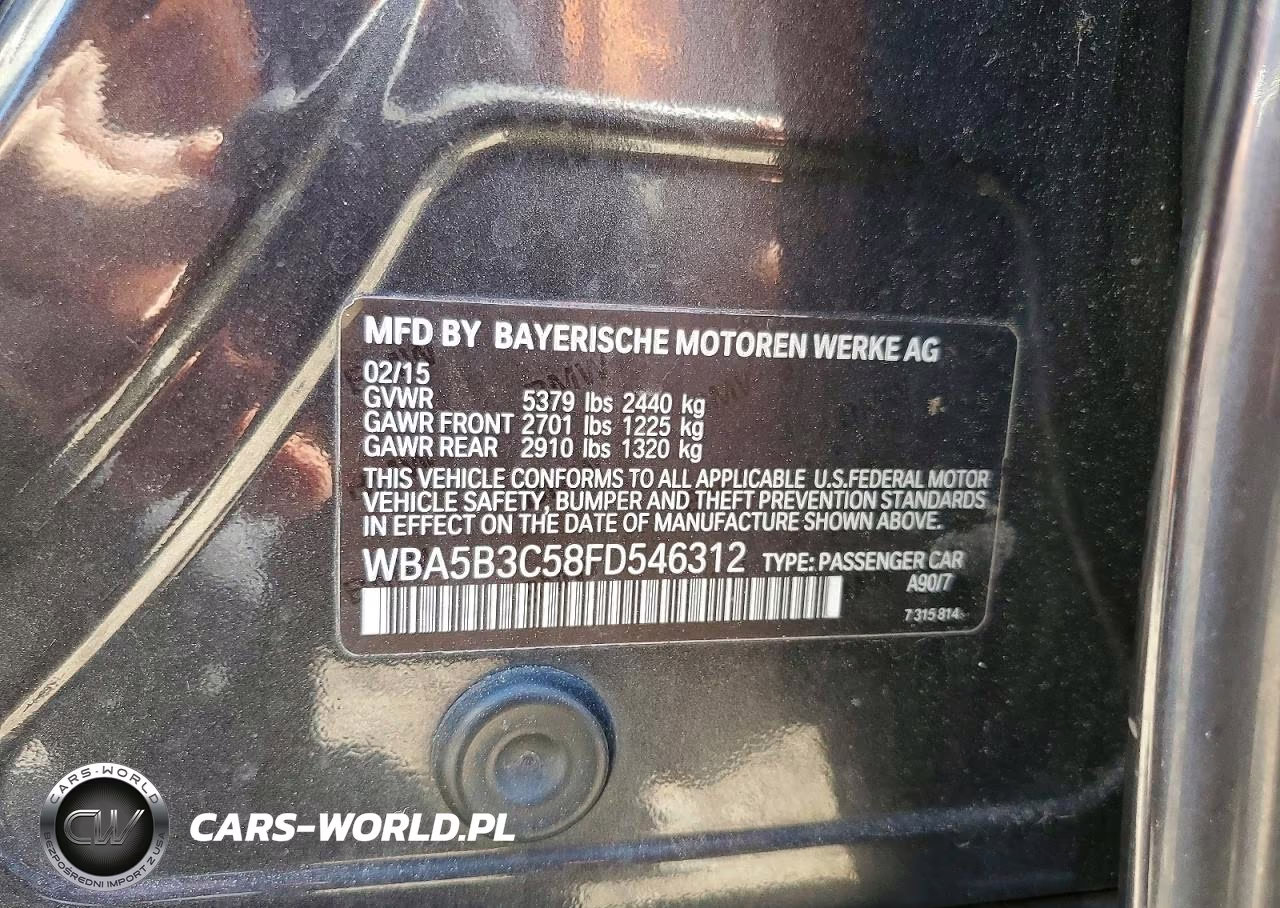 2015 BMW 535 Xi VIN:WBA5B3C58FD546312 - 13