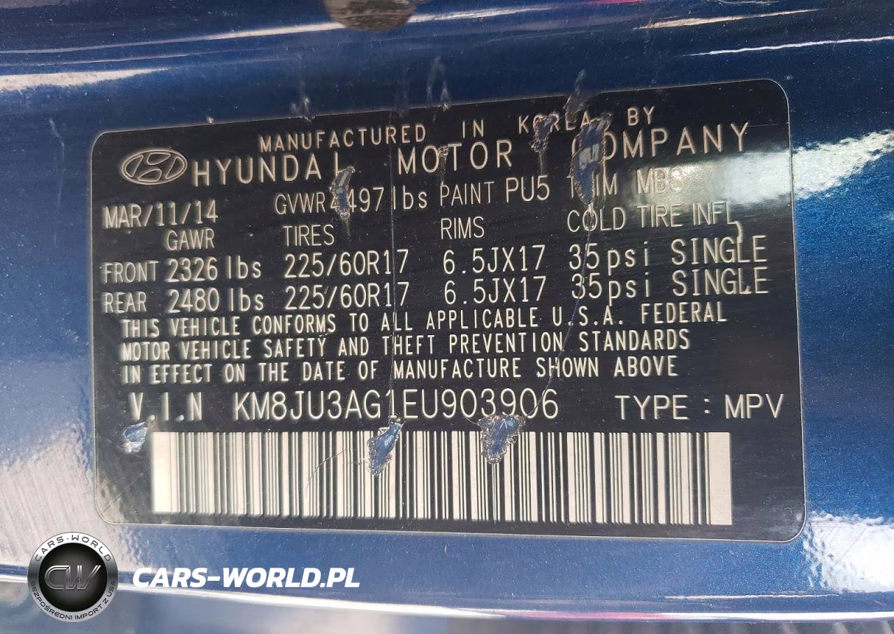 2014 Hyundai Tucson Se VIN:KM8JU3AG1EU903906 - 13