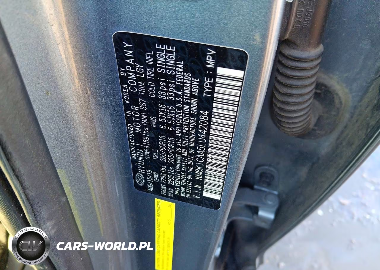 2020 Hyundai Kona Se VIN:KM8K1CAA5LU442084 - 12