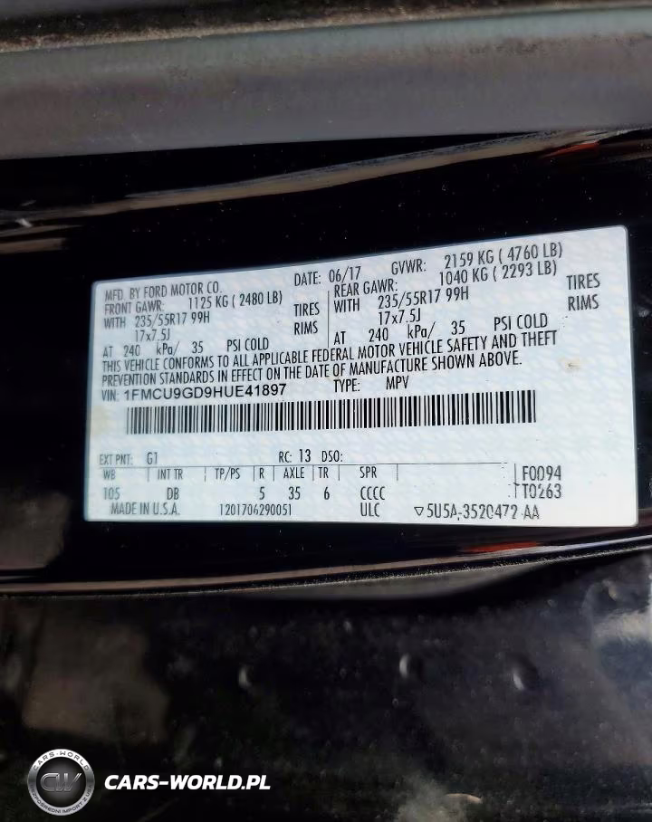 2017 Ford Escape Se VIN:1FMCU9GD9HUE41897 - 14