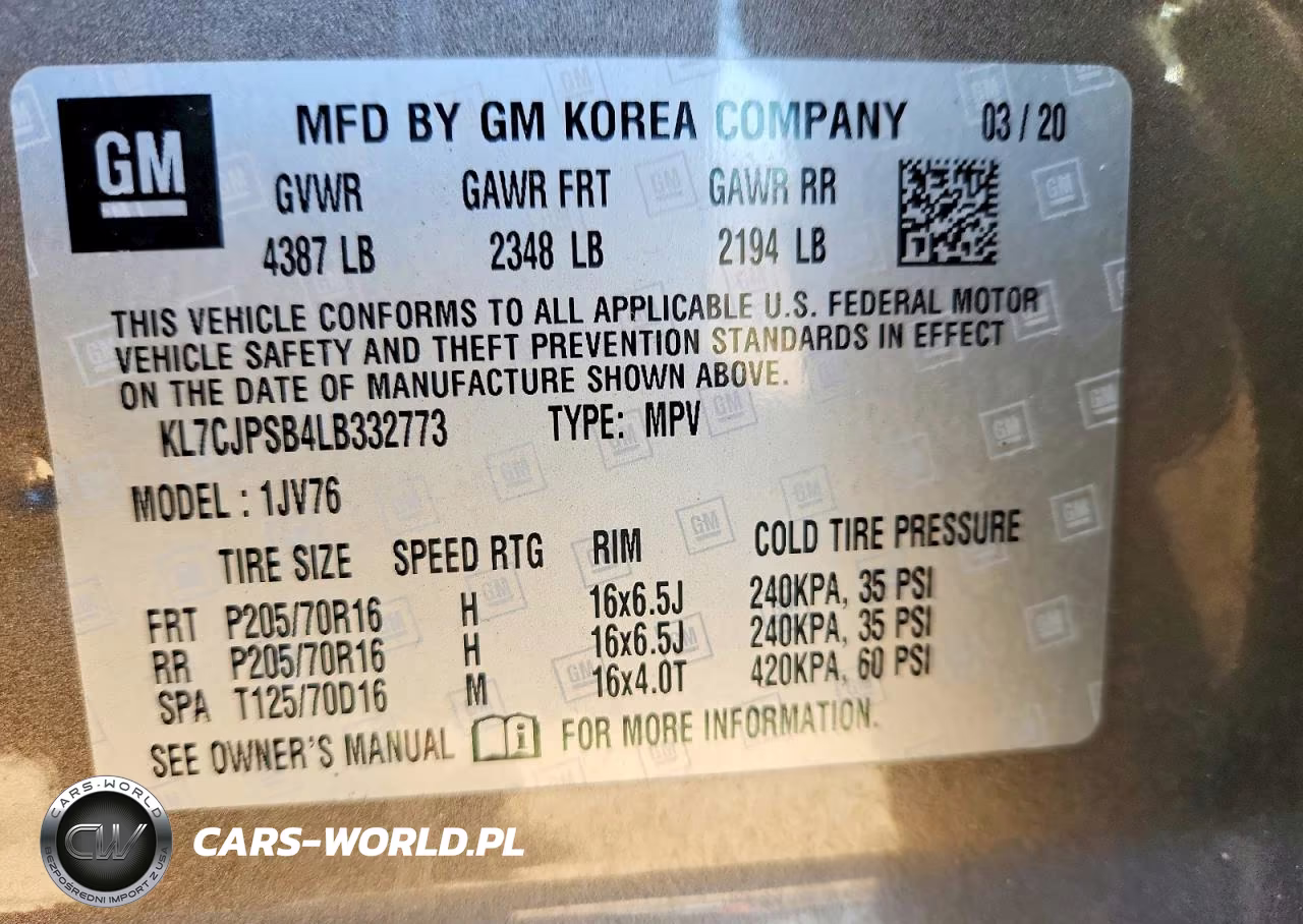 2020 Chevrolet Trax 1Lt VIN:KL7CJPSB4LB332773 - 13