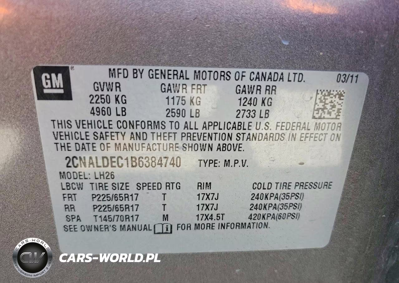 2011 Chevrolet Equinox VIN:2CNALDEC1B6384740 - 14