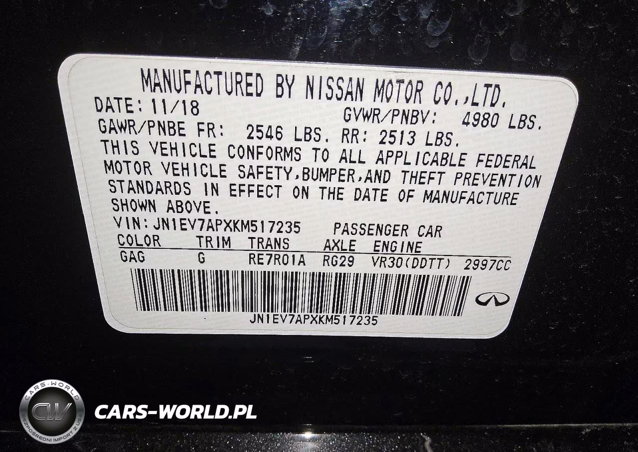2019 Infiniti Q50 3.0T Luxe VIN:JN1EV7APXKM517235 - 12