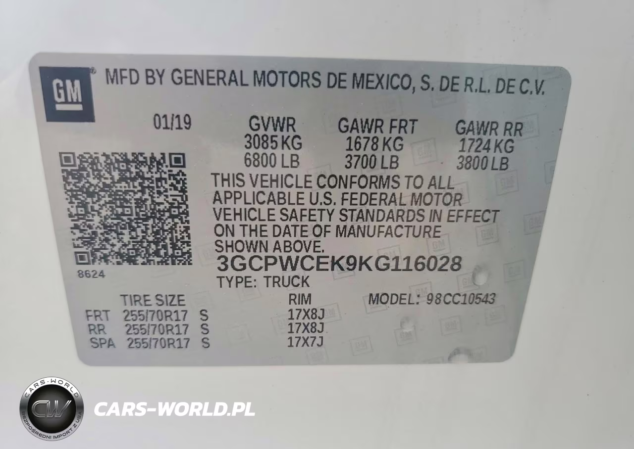 2019 Chevrolet Silverado C1500 Lt VIN:3GCPWCEK9KG116028 - 12