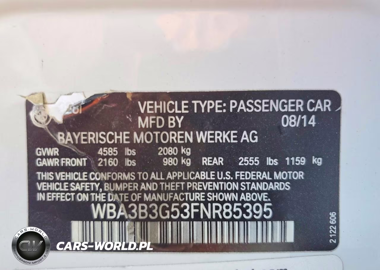 2015 BMW 328I VIN:WBA3B3G53FNR85395 - 13