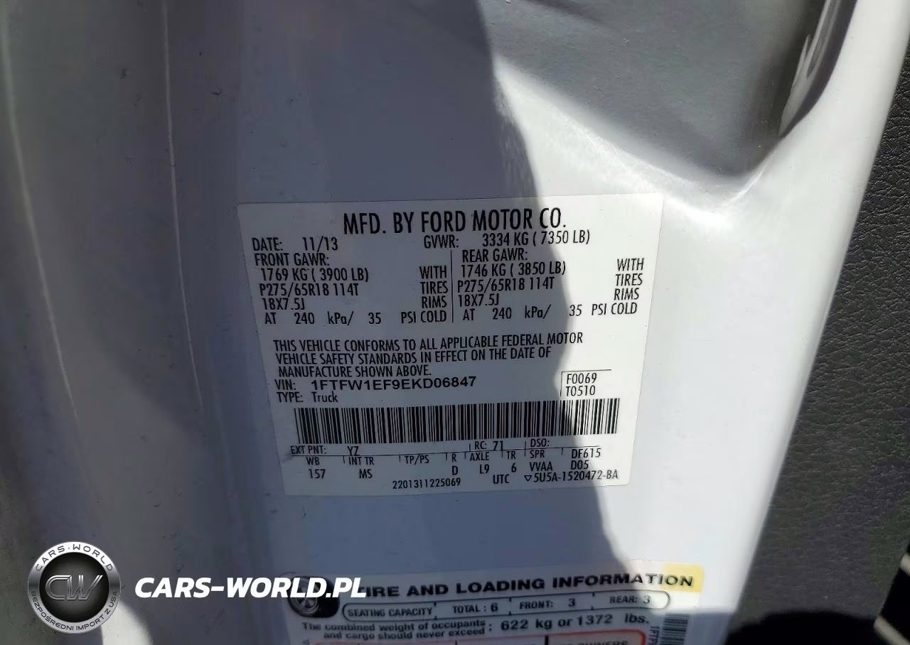2014 Ford F150 Supercrew VIN:1FTFW1EF9EKD06847 - 12