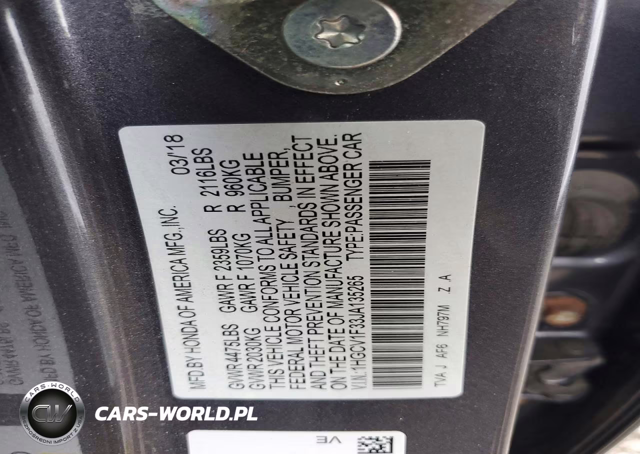 2018 Honda Accord Sport VIN:1HGCV1F33JA135265 - 12