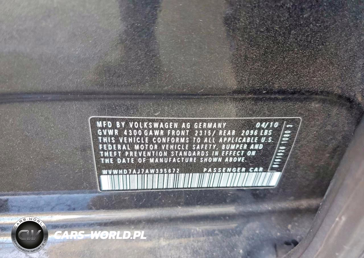2010 Volkswagen Gti VIN:WVWHD7AJ7AW395672 - 12