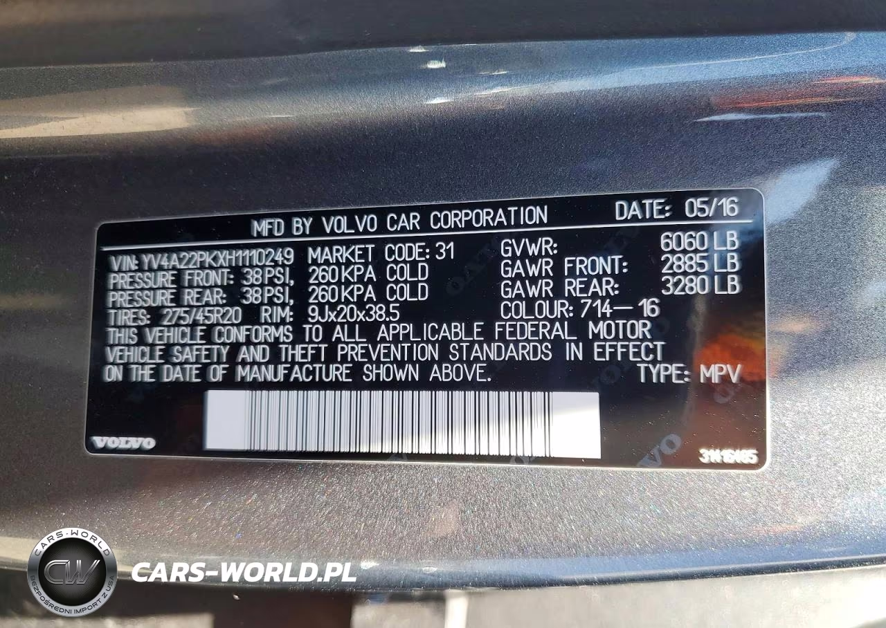 2017 Volvo Xc90 T6 VIN:YV4A22PKXH1110249 - 13