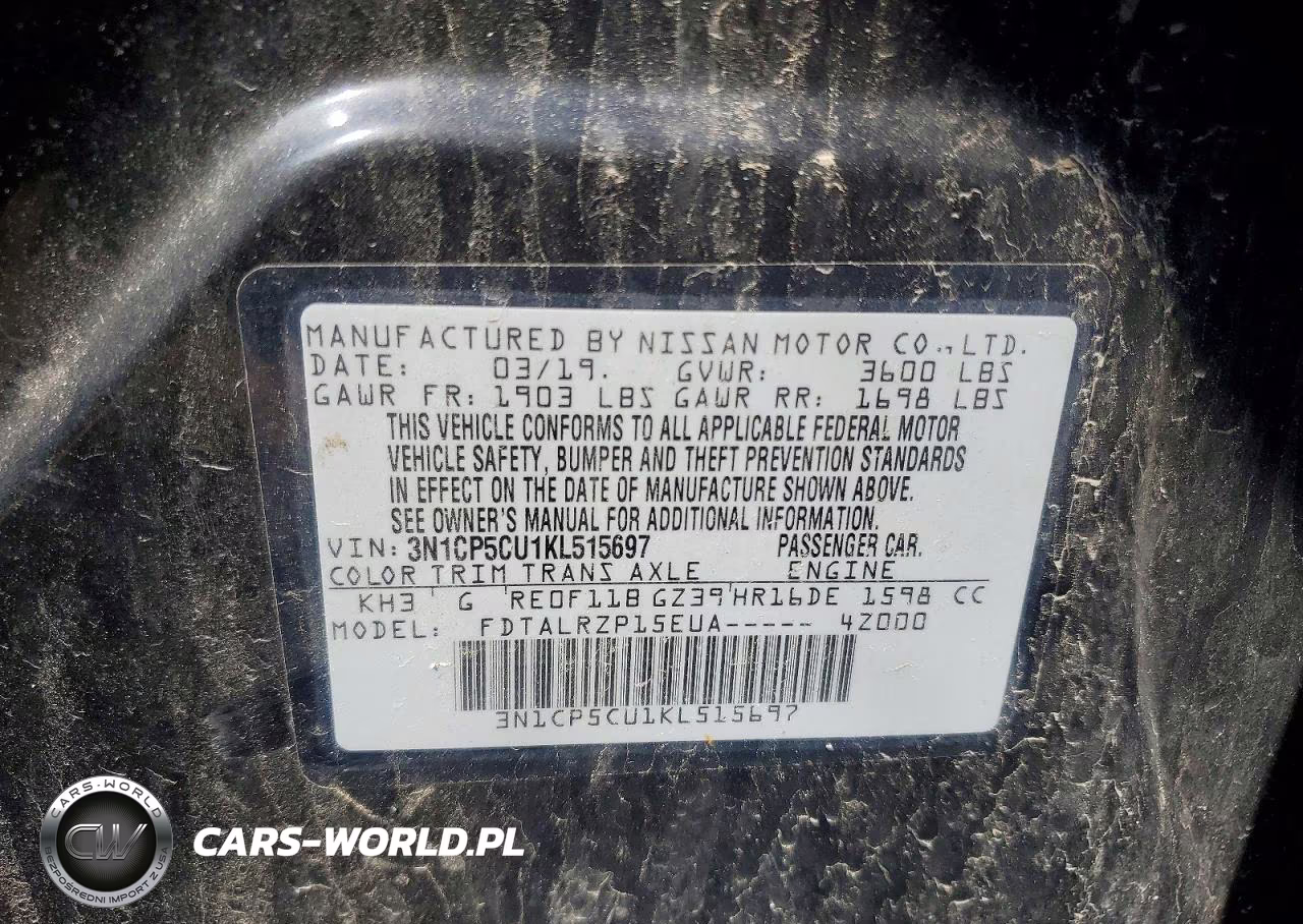2019 Nissan Kicks S VIN:3N1CP5CU1KL515697 - 12
