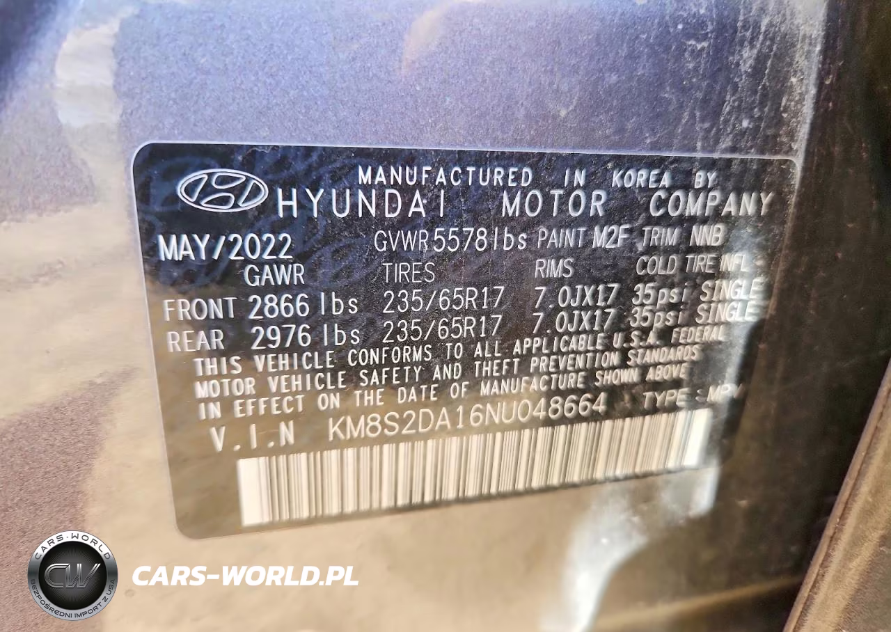 2022 Hyundai Santa Fe Hybrid Blue VIN:KM8S2DA16NU048664 - 12