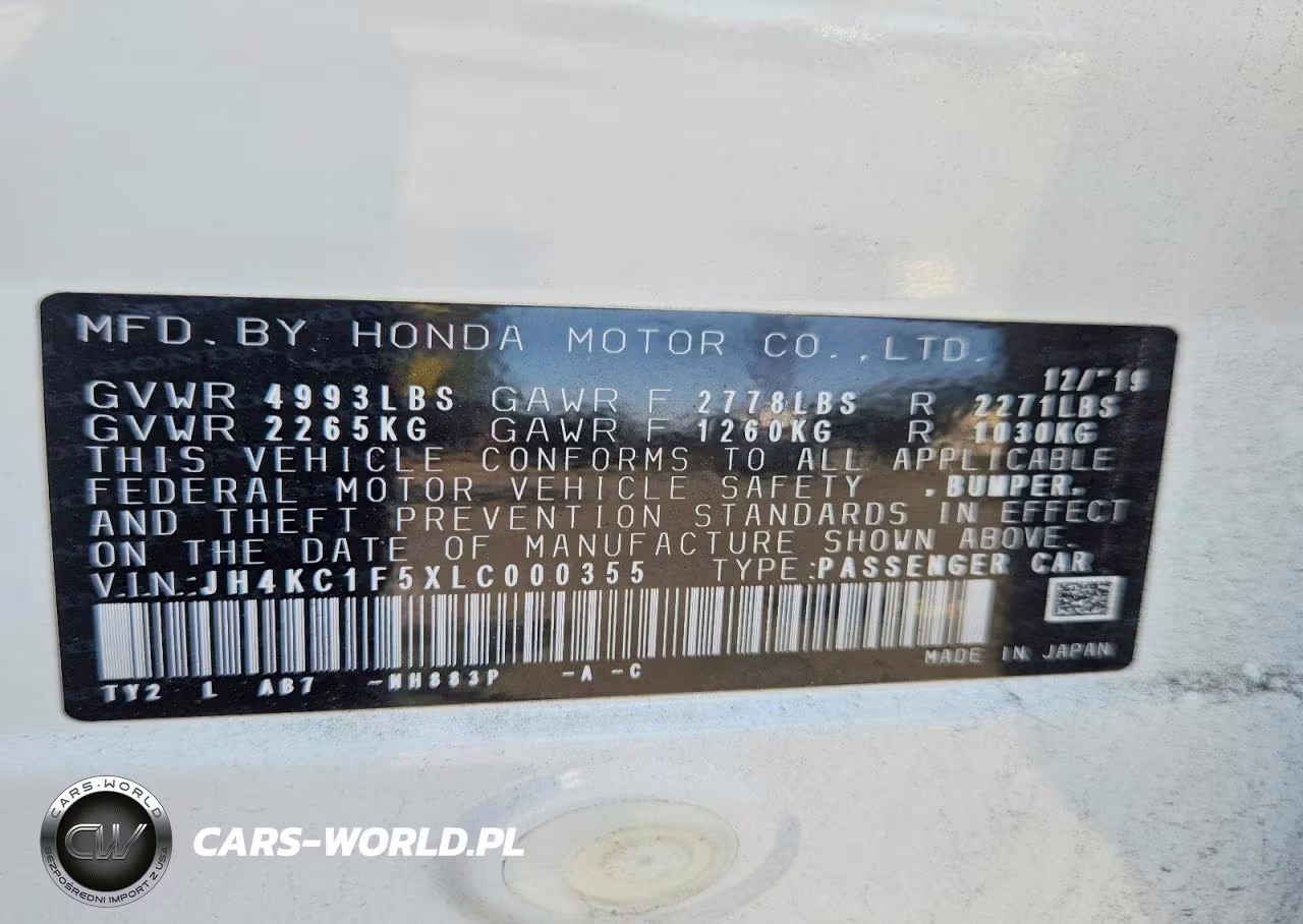 2020 Acura Rlx Technology VIN:JH4KC1F5XLC000355 - 12