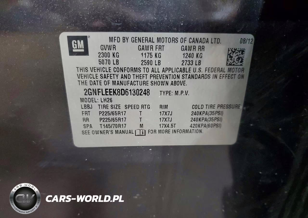 2013 Chevrolet Equinox Lt VIN:2GNFLEEK8D6130248 - 13