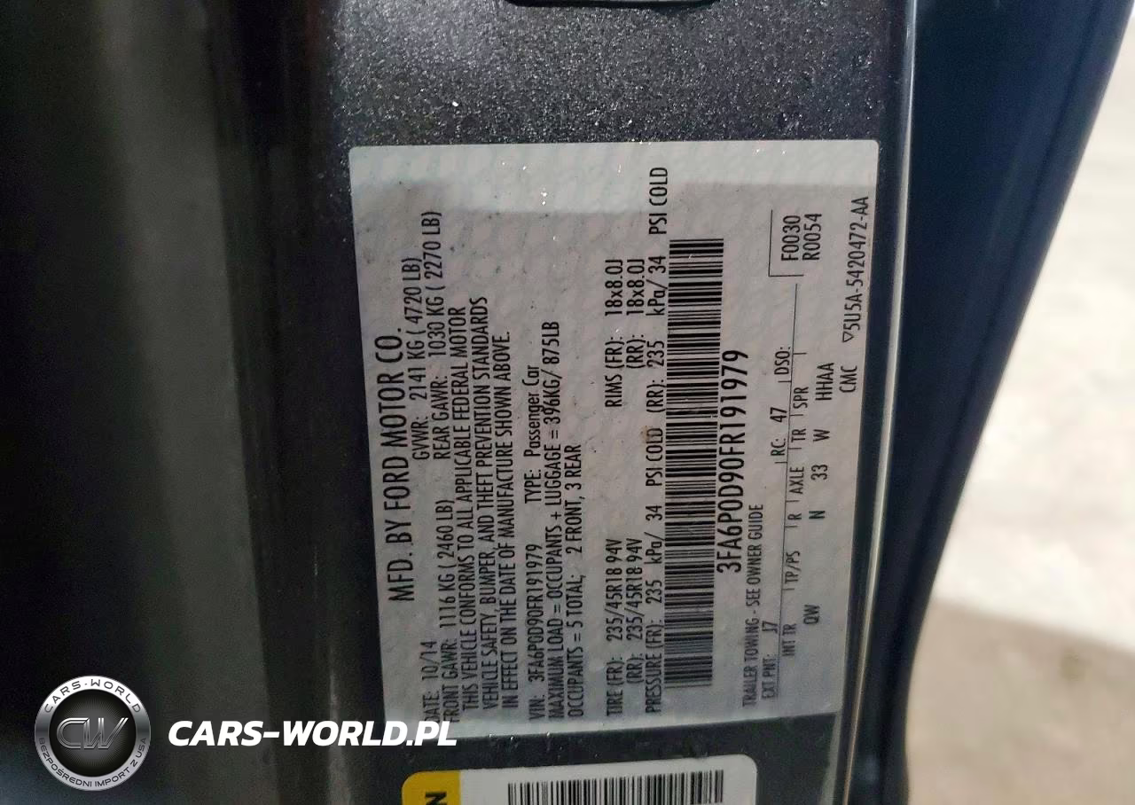 2015 Ford Fusion Titanium VIN:3FA6P0D90FR191979 - 12