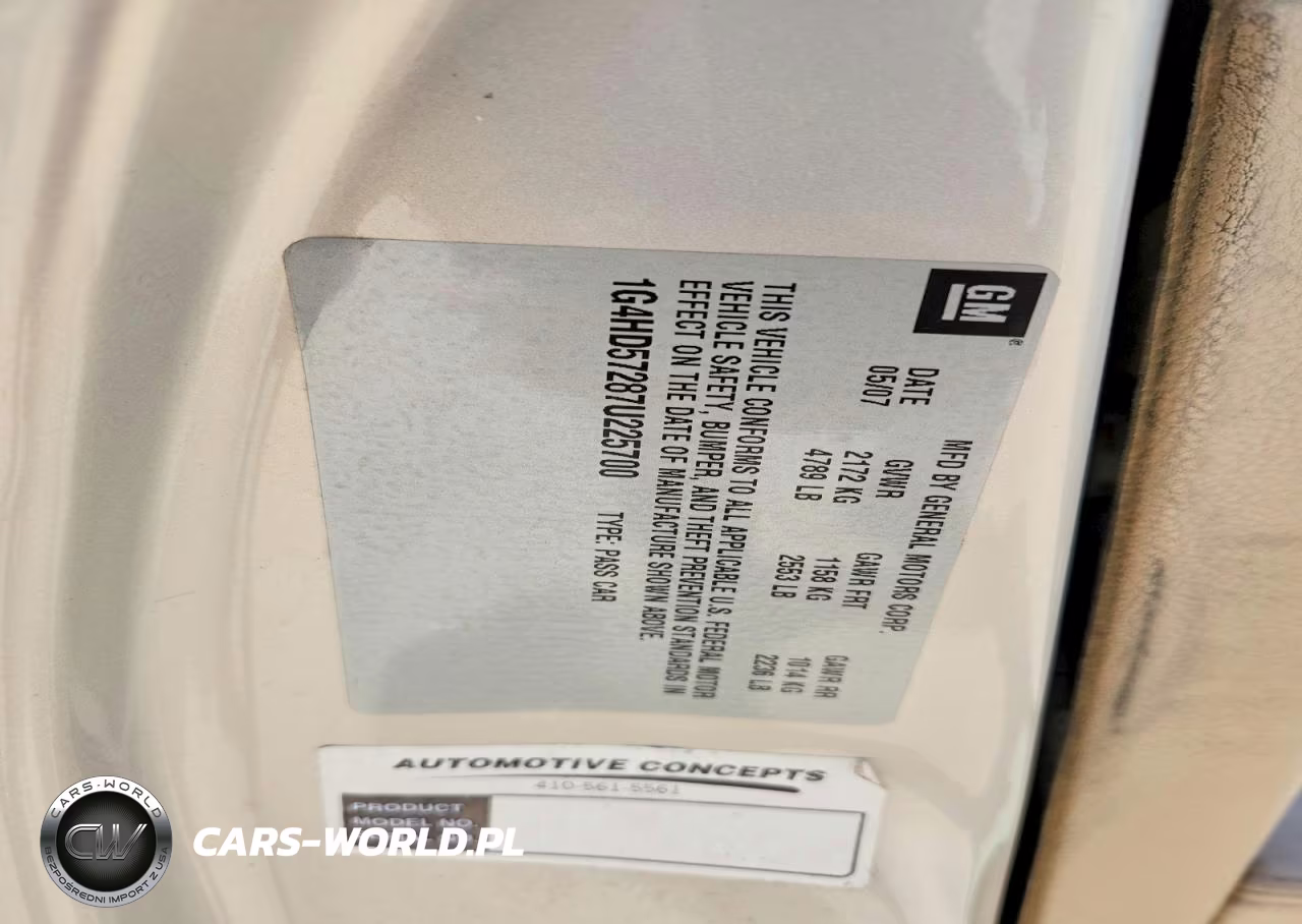 2007 Buick Lucerne Cxl VIN:1G4HD57287U225700 - 12