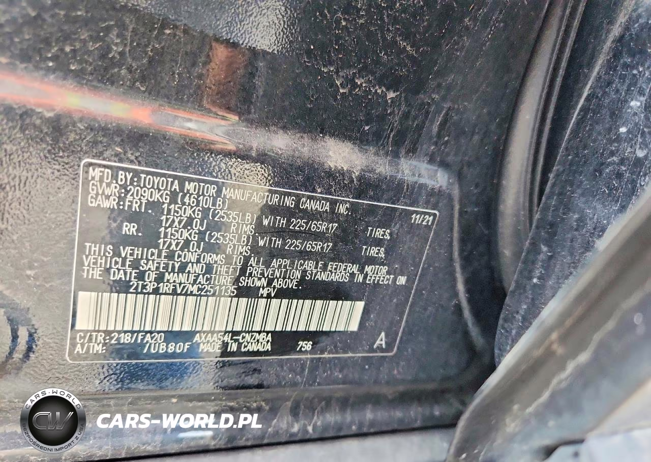 2021 Toyota Rav4 Xle VIN:2T3P1RFV7MC251135 - 14
