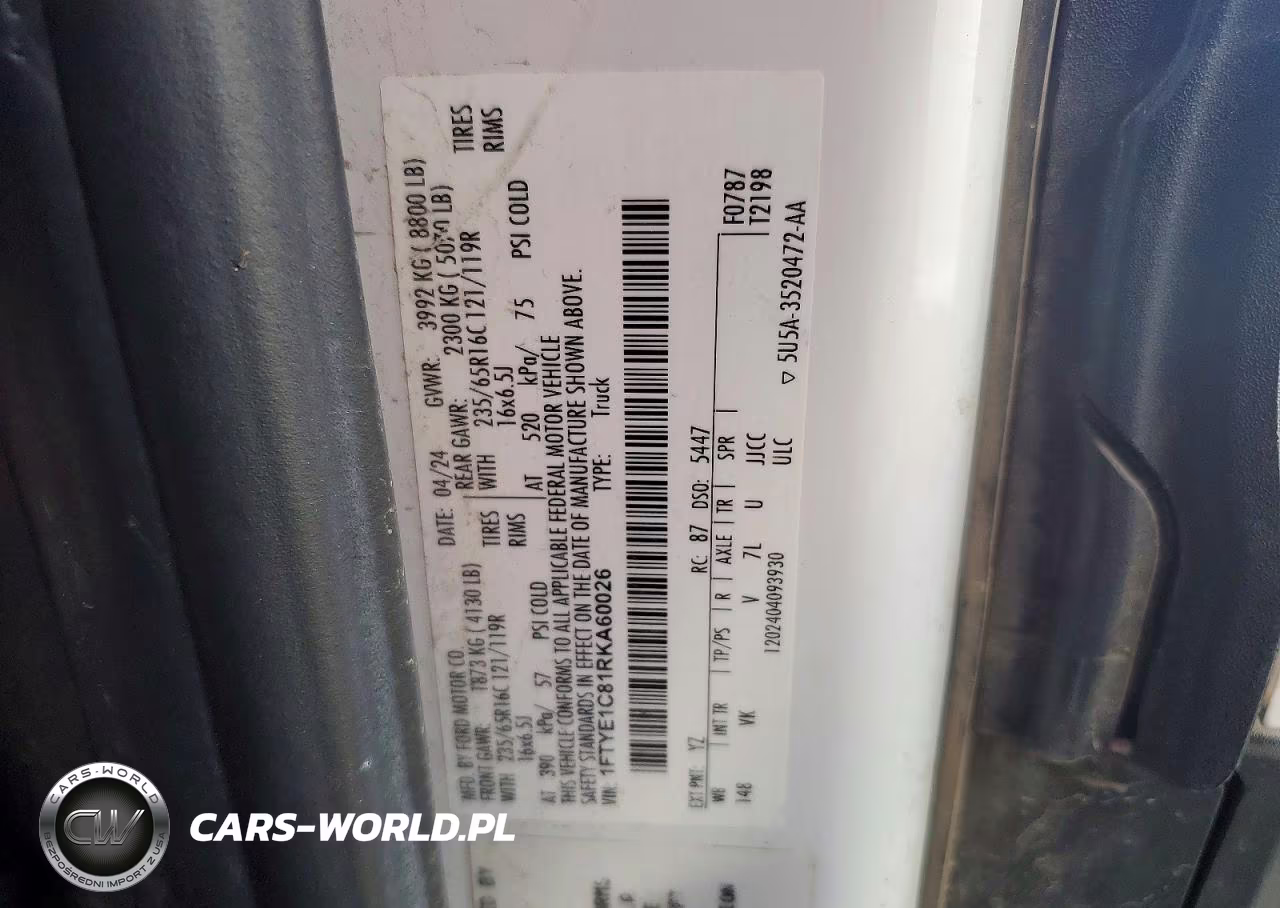 2024 Ford Transit T-150 VIN:1FTYE1C81RKA60026 - 12