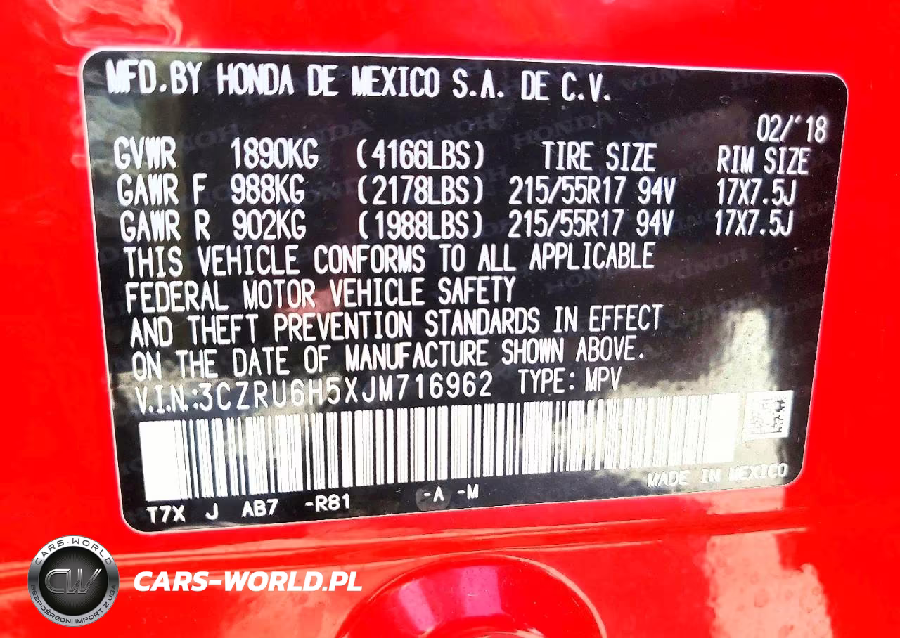 2018 Honda Hr-V Ex VIN:3CZRU6H5XJM716962 - 14