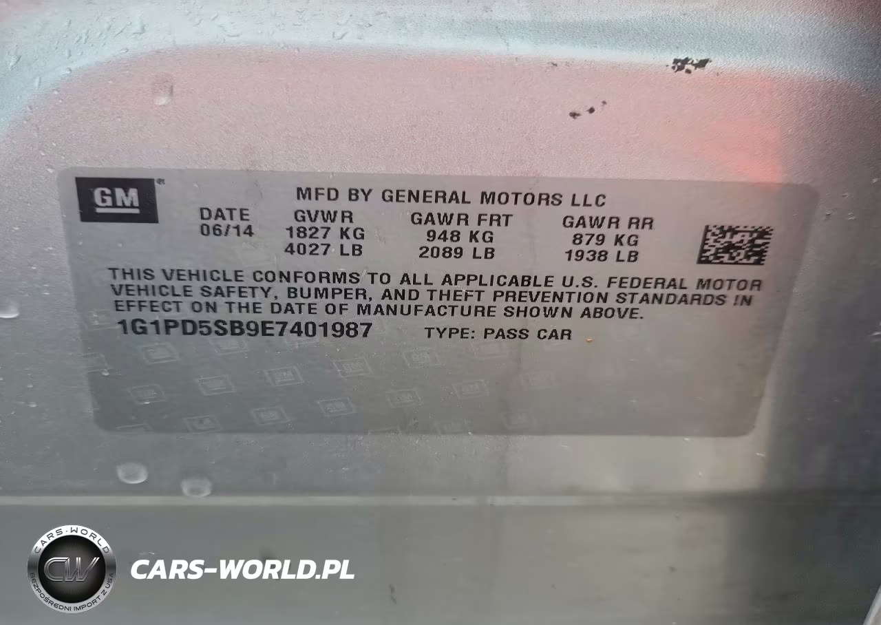 2014 Chevrolet Cruze Lt VIN:1G1PD5SB9E7401987 - 12
