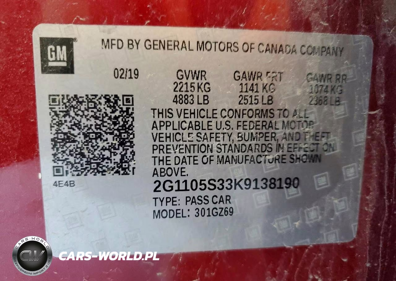 2019 Chevrolet Impala Premier VIN:2G1105S33K9138190 - 12