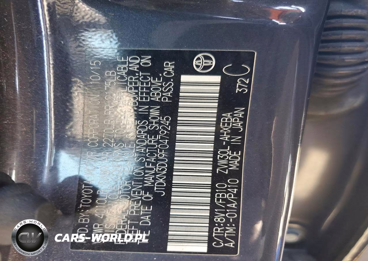 2015 Toyota Prius Two VIN:JTDKN3DU9F0479245 - 12