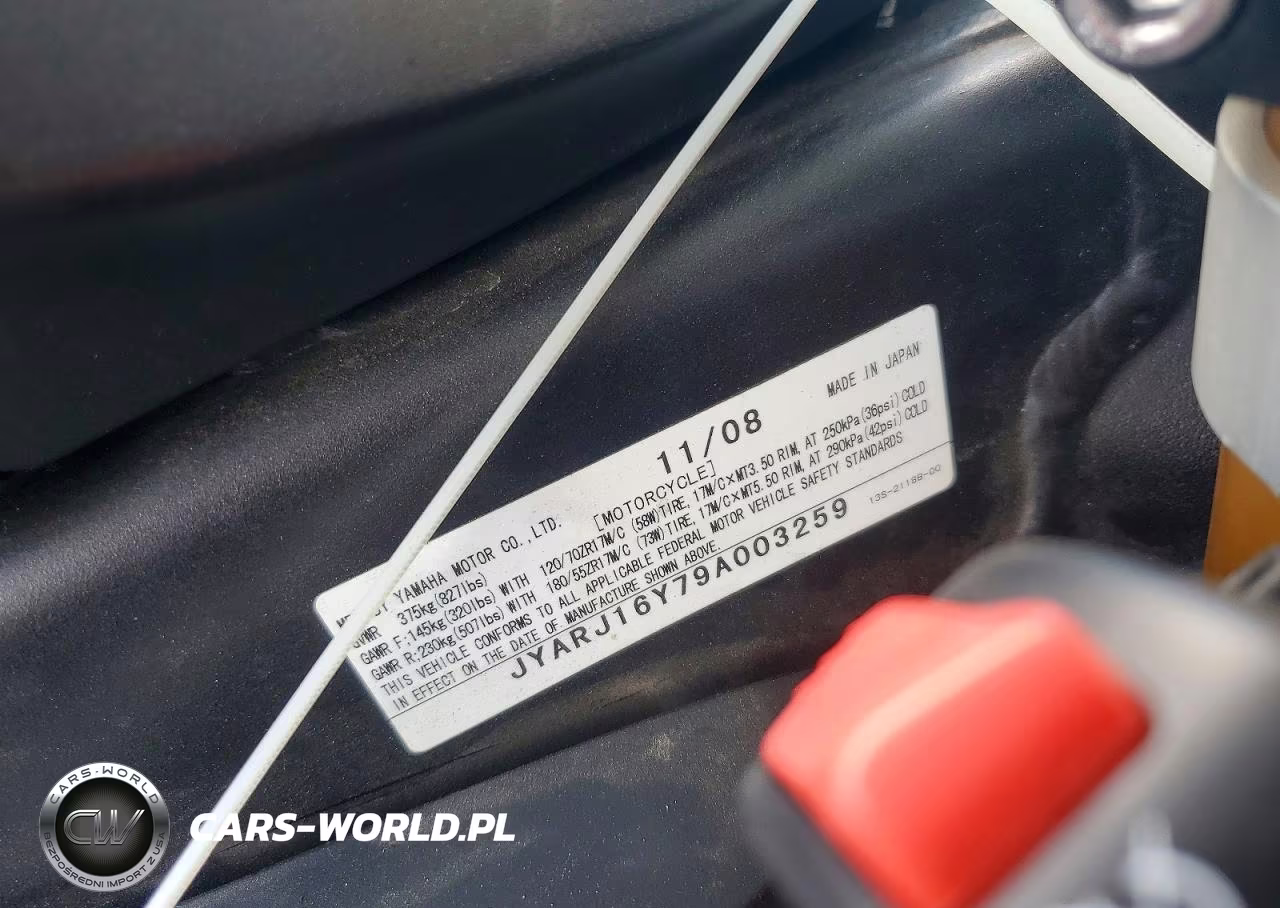 2009 Yamaha Yzfr6 C VIN:JYARJ16Y79A003259 - 9