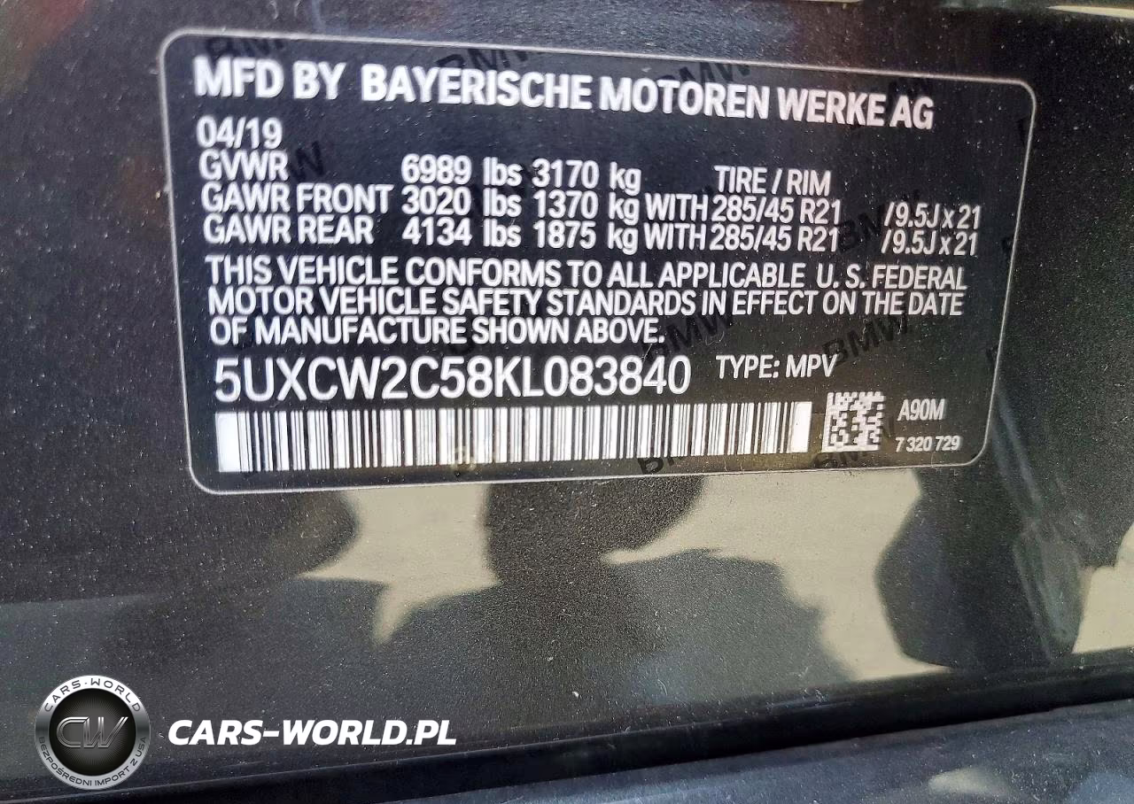 2019 BMW X7 xDrive40I VIN:5UXCW2C58KL083840 - 14