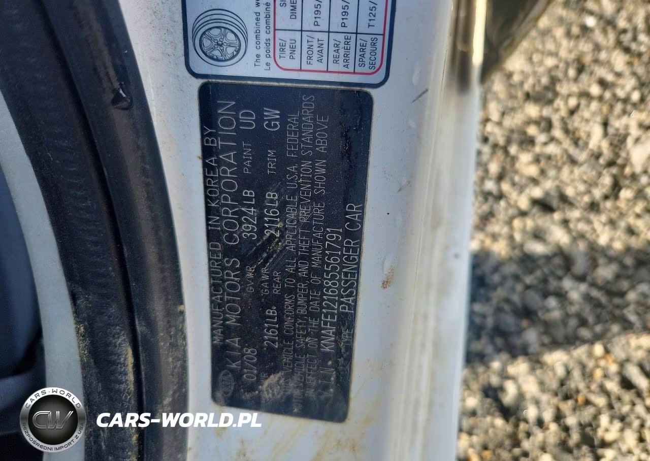 2008 Kia Spectra Lx VIN:KNAFE121685561791 - 13