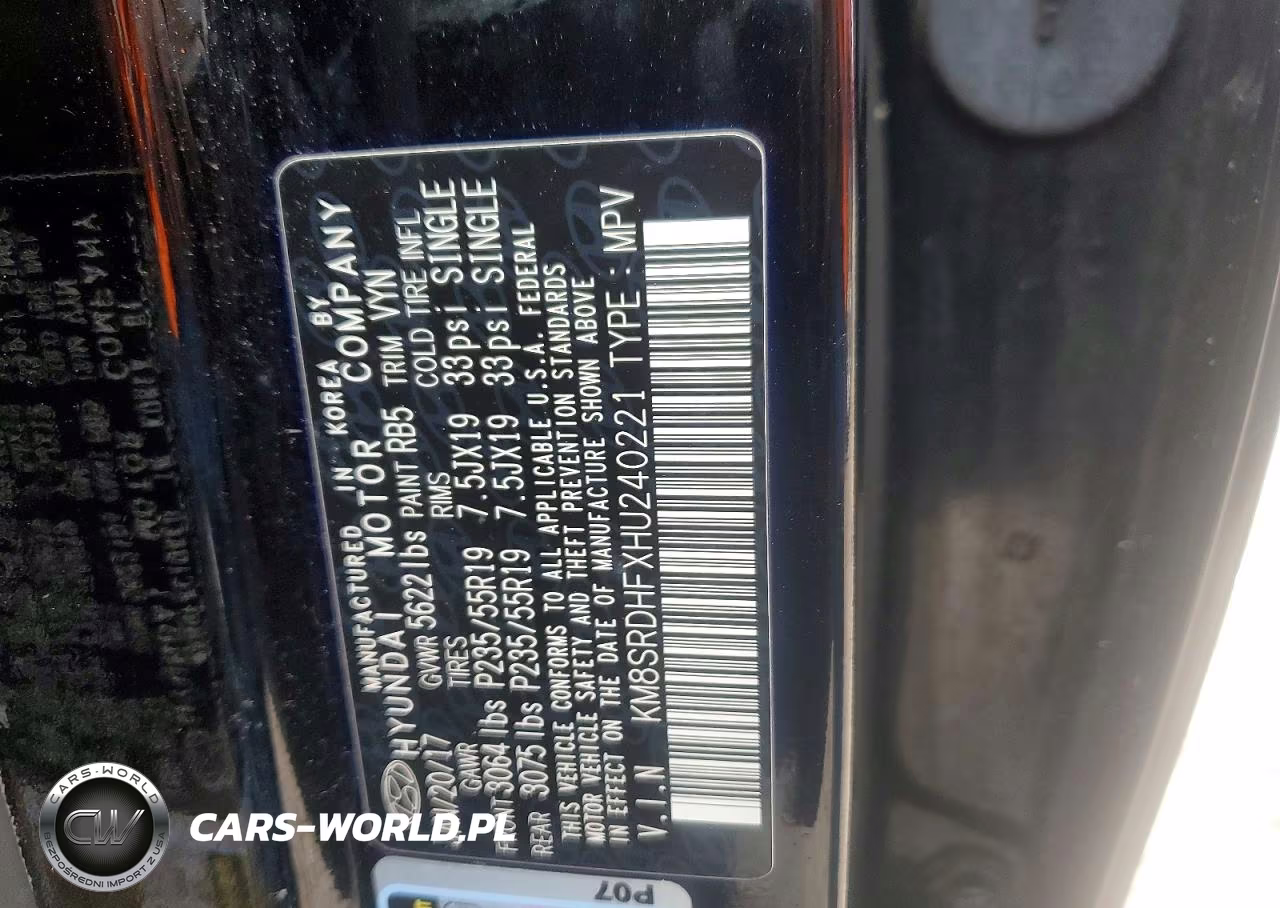 2017 Hyundai Santa Fe Limited Ultimate VIN:KM8SRDHFXHU240221 - 14