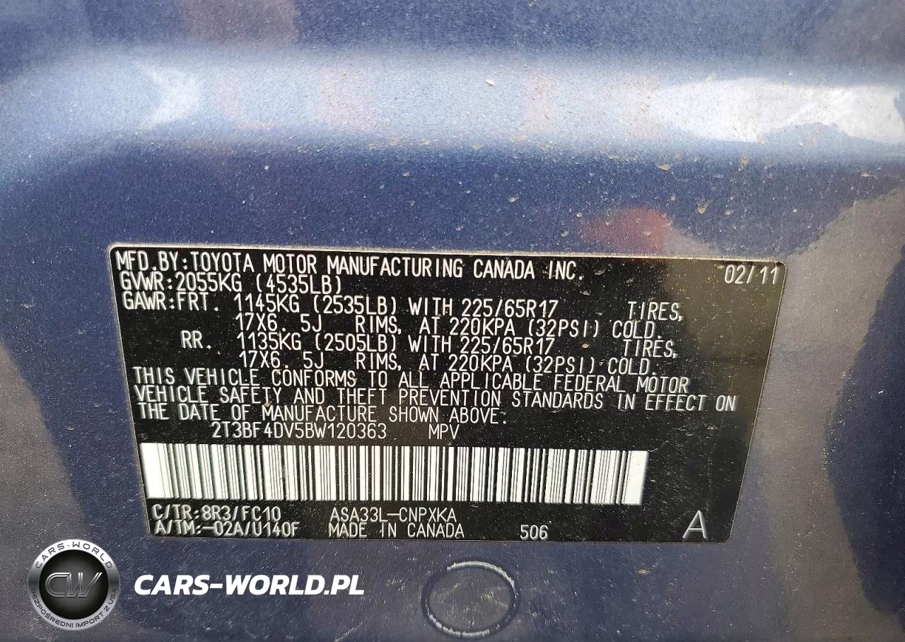 2011 Toyota Rav4 Base VIN:2T3BF4DV5BW120363 - 13