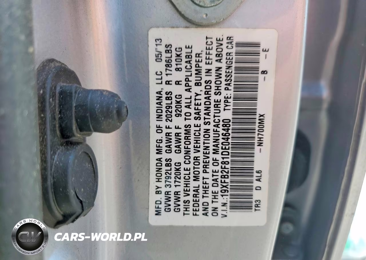 2013 Honda Civic Ex VIN:19XFB2F81DE046480 - 13