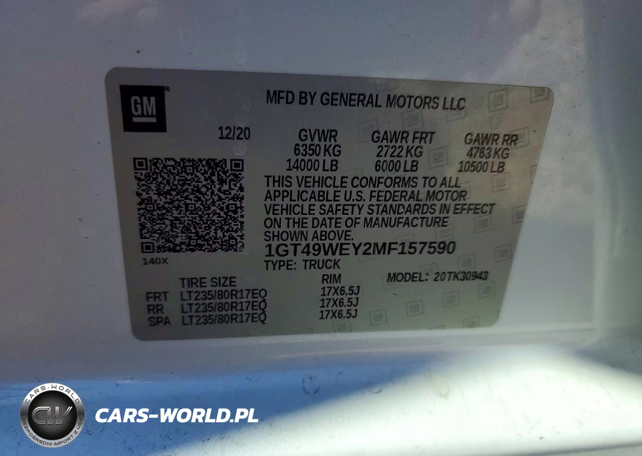 2021 GMC Sierra 3500 Denali Truck Cab And Chassis VIN:1GT49WEY2MF157590 - 12