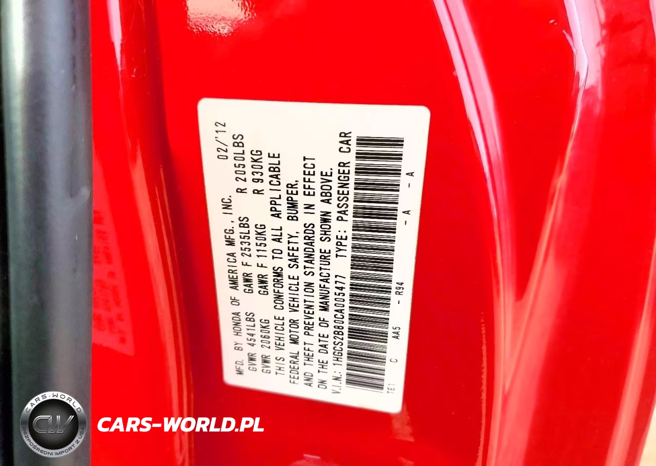 2012 Honda Accord Exl VIN:1HGCS2B80CA005477 - 12