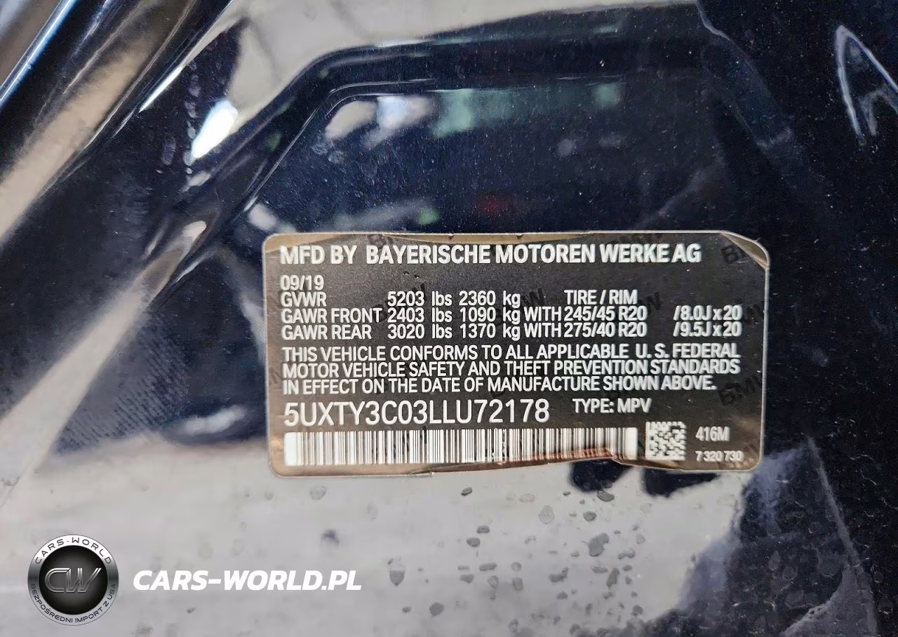 2020 BMW X3 Sdrive30I VIN:5UXTY3C03LLU72178 - 13