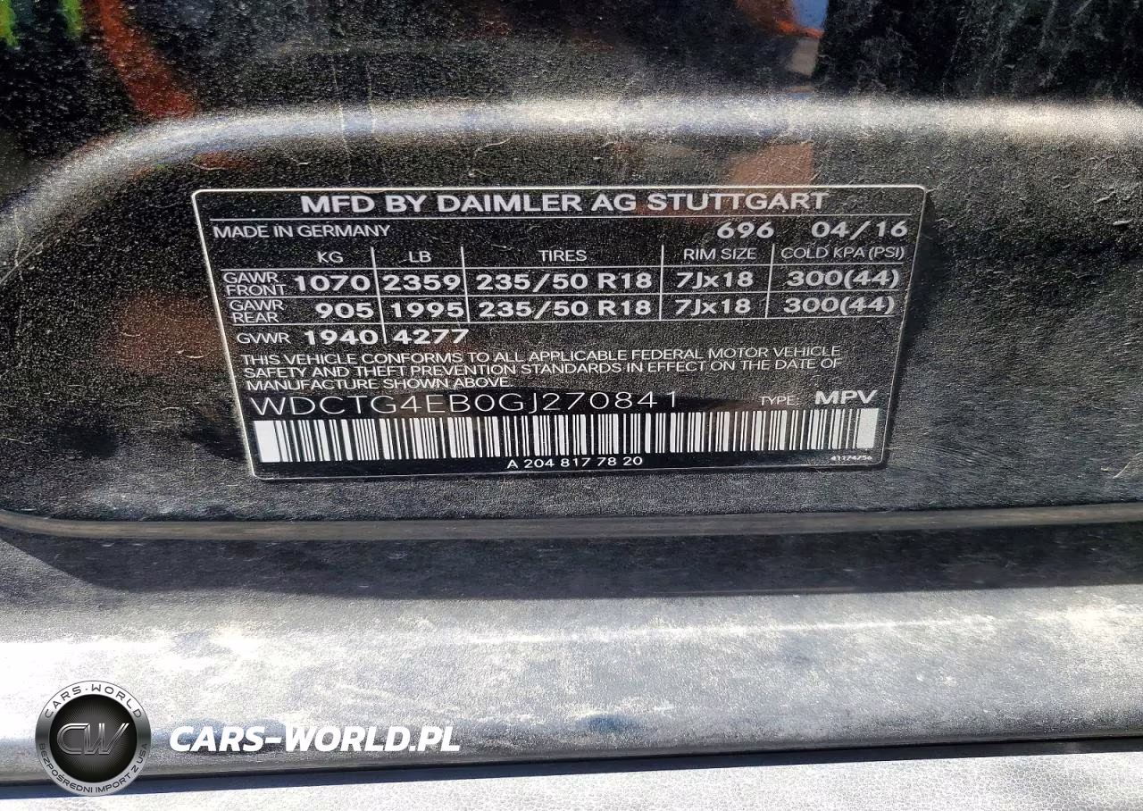 2016 Mercedes-Benz Gla 250 VIN:WDCTG4EB0GJ270841 - 13