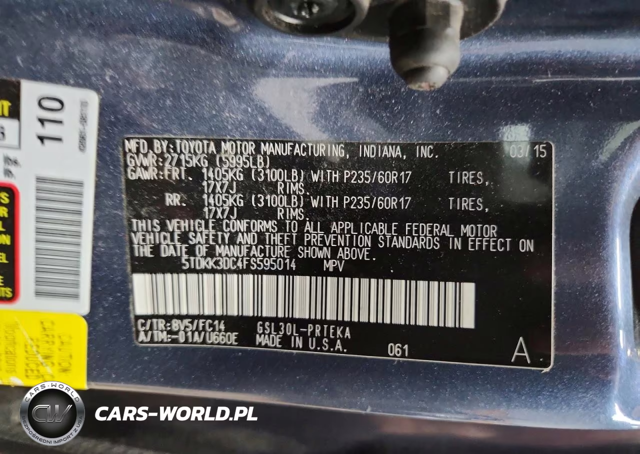 2015 Toyota Sienna Le 8-Passenger VIN:5TDKK3DC4FS595014 - 13