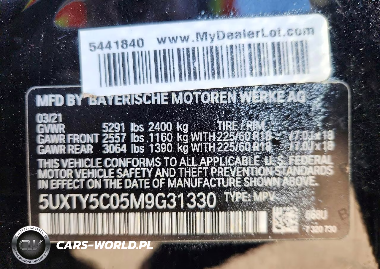2021 BMW X3 xDrive30I VIN:5UXTY5C05M9G31330 - 13