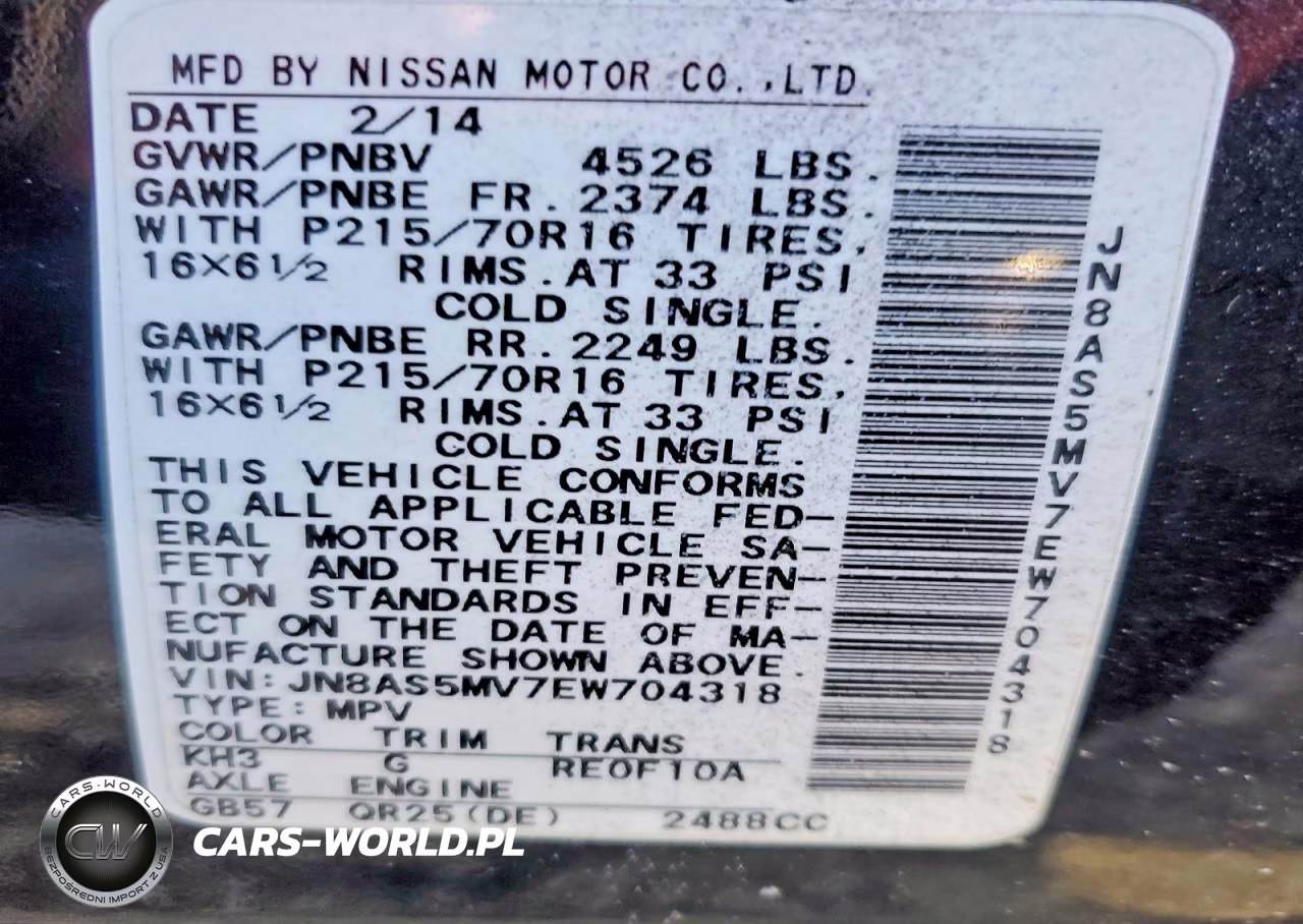 2014 Nissan Rogue Select S VIN:JN8AS5MV7EW704318 - 13