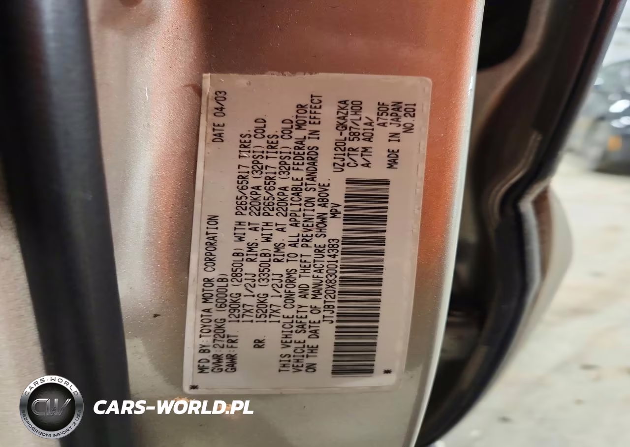 2003 Lexus Gx 470 Base VIN:JTJBT20X830014383 - 13